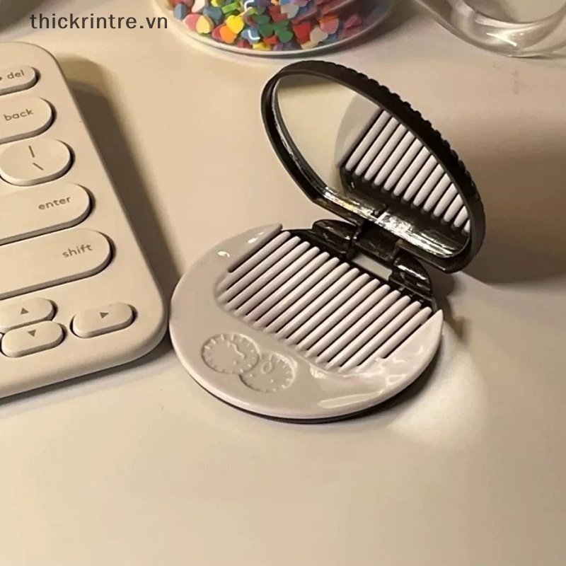1 Bộ Gương Trang Điểm Gấp Gọn Hình Bánh Quy Sô Cô La / Bánh oreo Đáng Yêu Kèm 1 Lược Trang Điểm Dành Cho Nữ vn