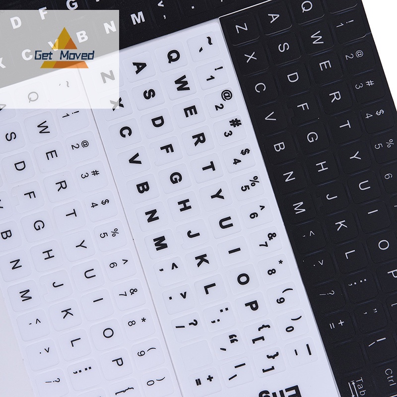 Miếng Dán Thay Thế Cho Bàn Phím Máy Tính laptop In Chữ Tiếng Anh > Màu Trắng Đen