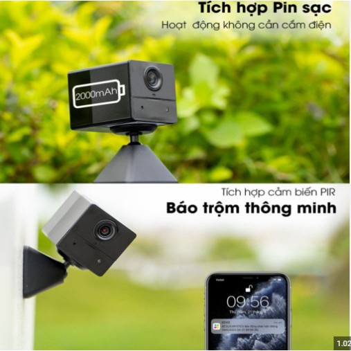 Camera Mini Siêu Nhỏ Không Dây Dùng Pin Sạc EZVIZ CB2 1080P 2MP hàng chính hãng