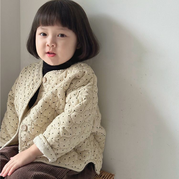 Áo Khoác cotton Dáng Rộng Họa Tiết Chấm Bi Thời Trang Thu Đông Hàn Quốc Chất Lượng Cao Cho Bé Trai Và Bé Gái