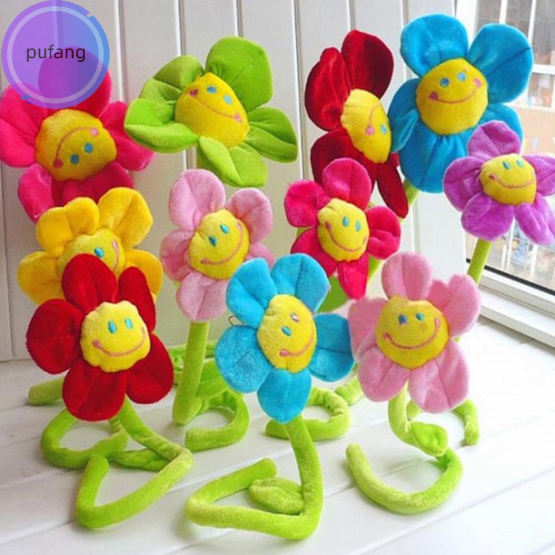 Pufang Đồ Chơi Khóa Rèm Cửa Hình Hoa Hướng Dương Mặt Cười Nhồi Bông Có Thể Uốn Cong Trang Trí Nhà Cửa vn