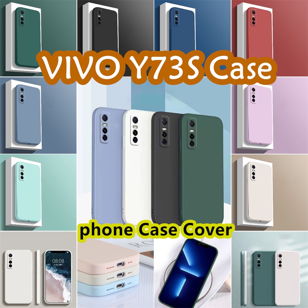 Ốp Điện Thoại Silicon Màu Trơn Đơn Giản Chống Mài Mòn Chống Mồ Hôi Cho vivo y73s