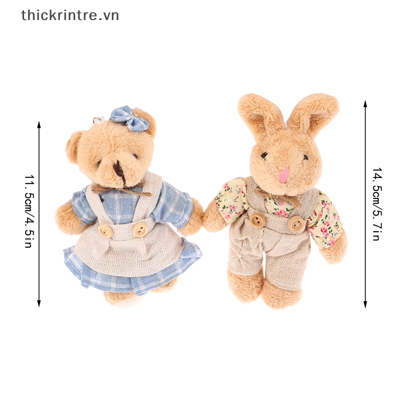 Th Móc Khóa Thỏ Nhồi Bông Mềm Mại Đáng Yêu Trang Trí Ba Lô / Túi Xách / Móc Khóa vn