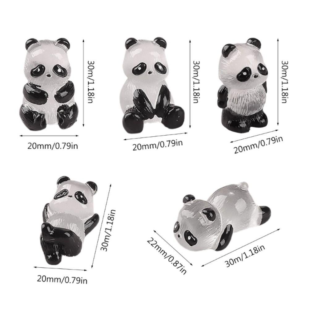 Mmluck panda Phát Sáng Trang Trí Tiểu Cảnh / Nội Thất Xe Hơi mini Hình Gấu Trúc Đáng Yêu diy