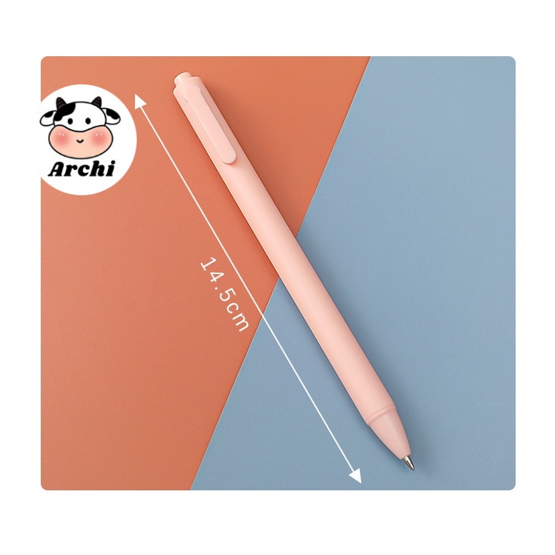 Bút bi bấm mực đen dễ thương cute ngòi 0.5mm màu pastel .