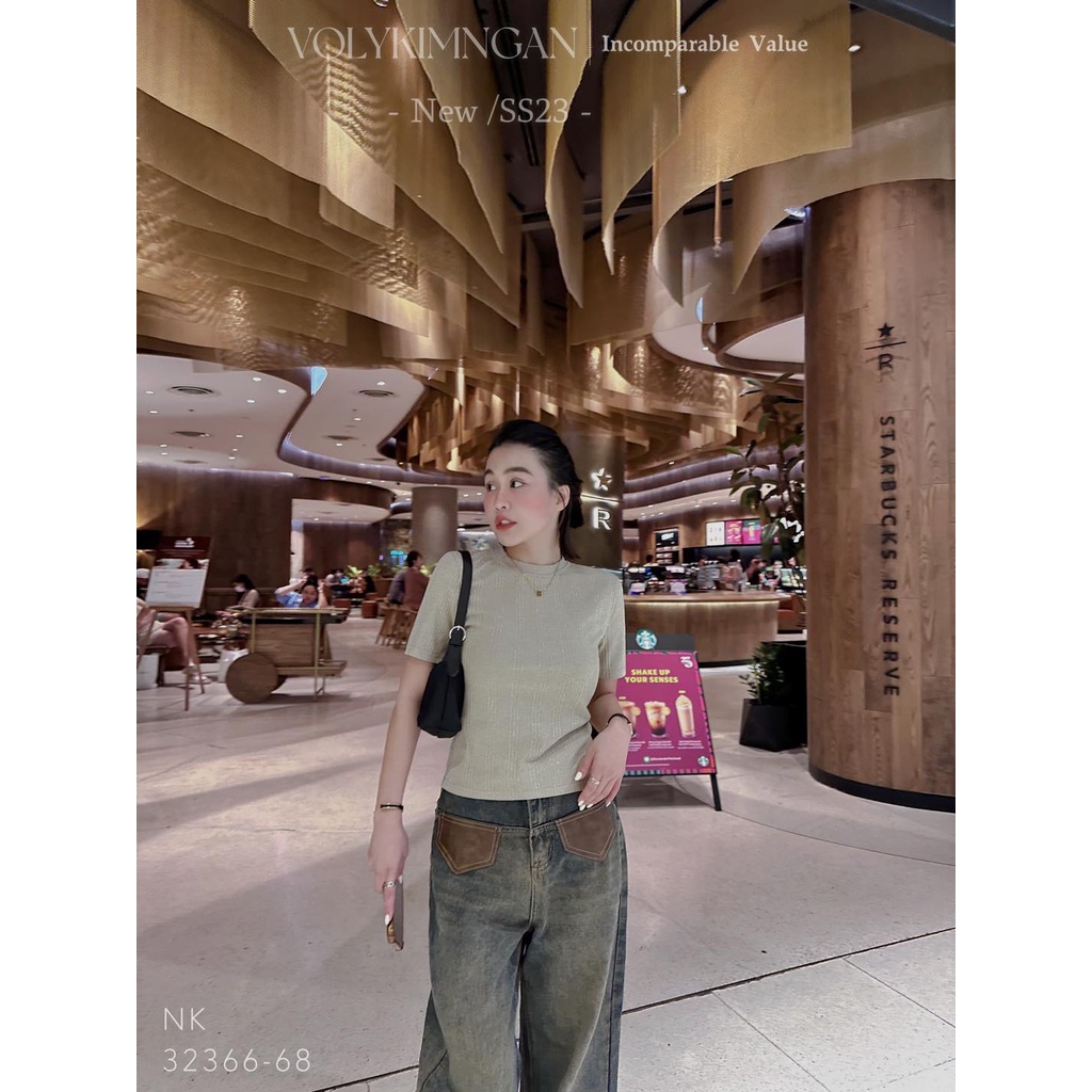 Quần suông túi đắp nâu