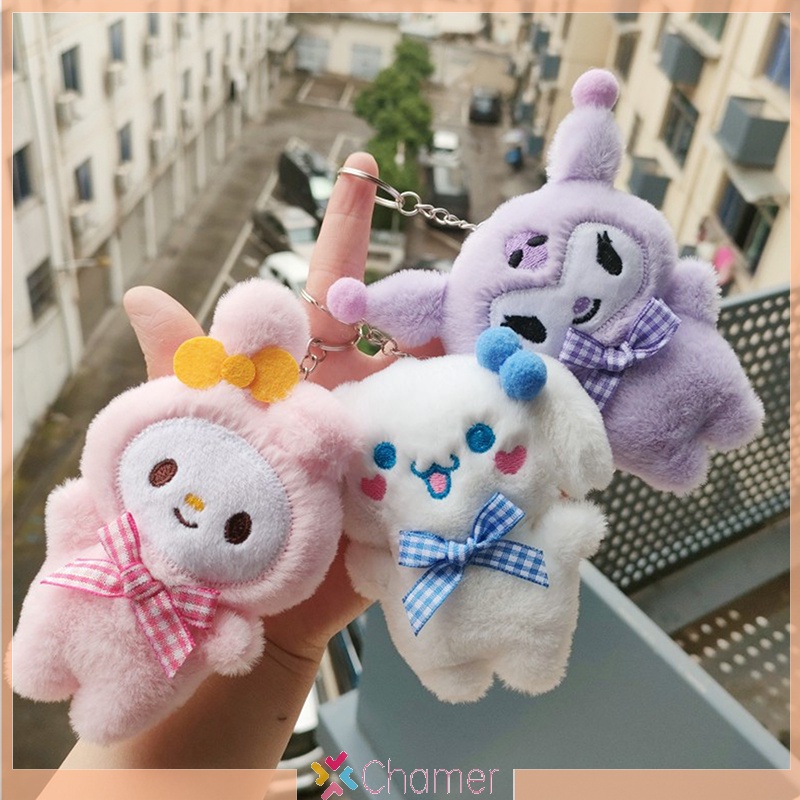 Móc Khóa Hình Mèo kitty kuromi my melody cinnamoroll Nhồi Bông Dễ Thương Mới