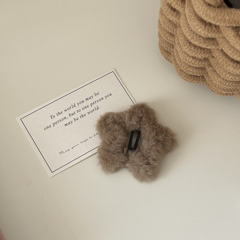 Kẹp Tóc Hình Ngôi Sao Năm Cánh Màu Cà Phê Phong Cách Mới 2023