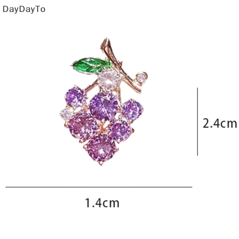 Daydayto Ghim Cài Áo Hình Chùm Nho Màu Tím Hình Thoi mini Đơn Giản Cho Nữ