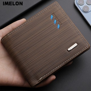 IMELON Ví Da pu Dáng Ngang Phong Cách Hàn Quốc Cho Nam Giá Đỡ