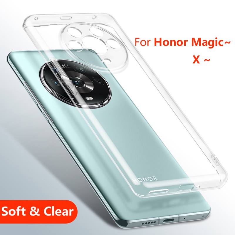 Ốp TPU trong suốt cho Honor Magic 7 5 4 Pro 5Lite 5G 2023, vỏ mềm bảo vệ mặt sau