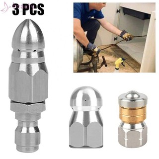 BEAUTYVE~Efficient Drain Cleaning Solution 3 PCS Sewer Jetter Nozzles for Pressure Washer