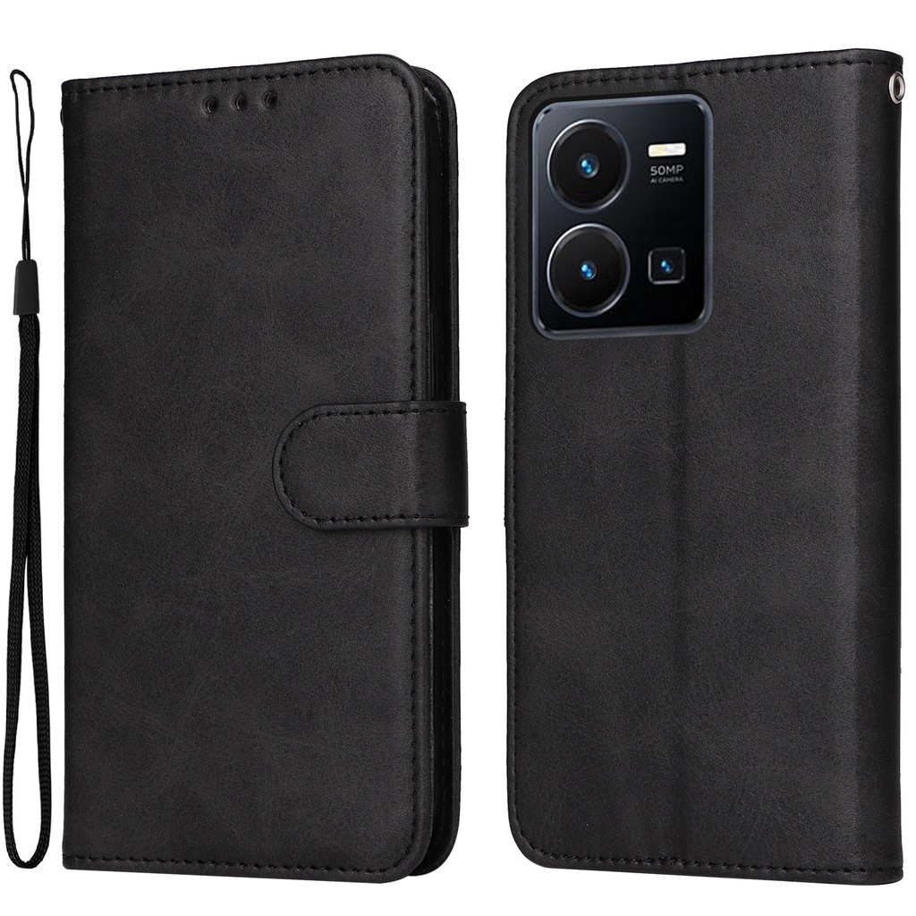 Cho Vivo Y16 Y36 Y35 Y27 Y17s Y78 Y02s Y22s Y02t V25 V25e Y02 Bao Da Điện Thoại Kiểu Ví Gập Nam Châm Có Ngăn Thẻ