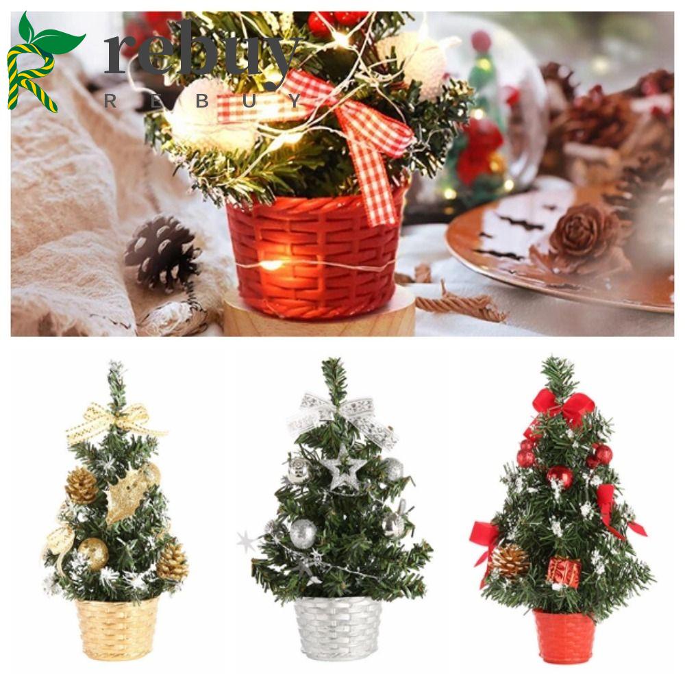 Cây Thông Giáng Sinh mini Bằng pvc Có Đèn led Trang Trí Bàn Làm Việc 20cm 30cm 40cm