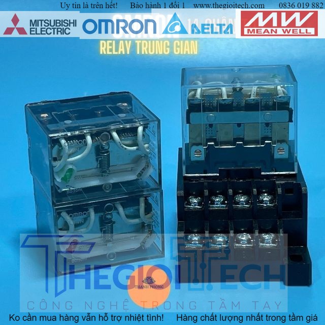 Rơ Le Trung Gian Omron 14 Chân To LY4N 220V