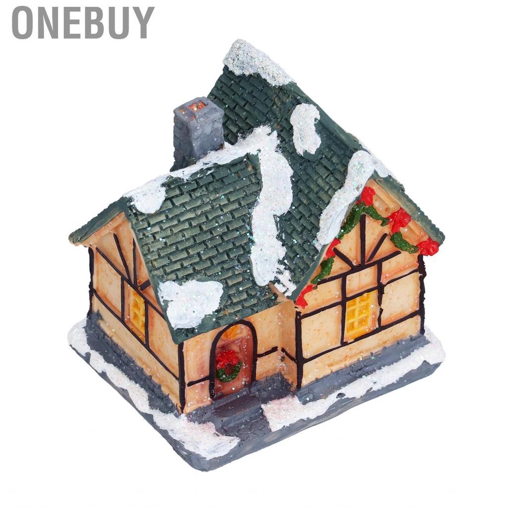 Onebuy Entatial Christmas Village Set Houses Holiday Ornament Resin