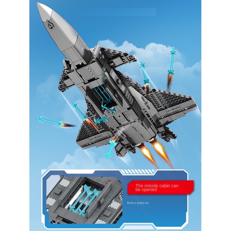 Set 845 Mô Hình Lắp Ráp Máy Bay Chiến Đấu moc chengdu j-20 Cho Bé Mới