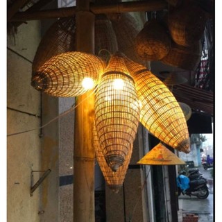 Chao đèn tre đèn đó tre trang trí nhà hàng quán ăn quán cafe