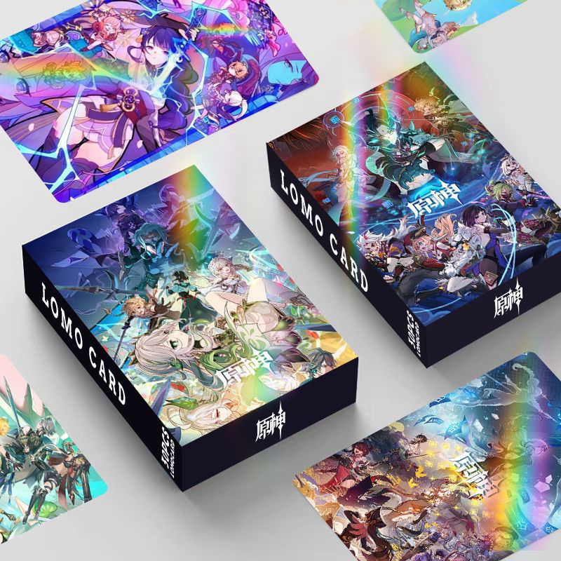 Genshin Laser Flash Lomo Card Double-sided Color Printing Photocard