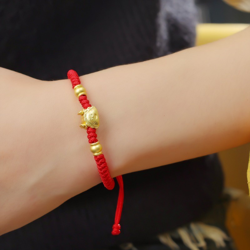 Vòng Tay Dây Đỏ May Mắn Hình Rồng Hoàng Đạo Năm Mới Có Thể Điều Chỉnh Cho Nam Nữ