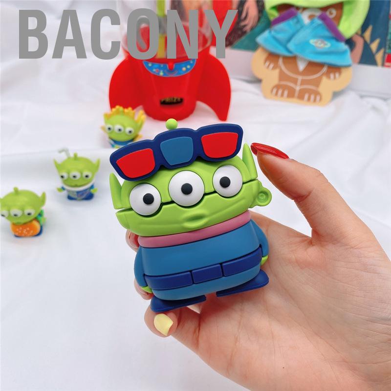 Bacony Cartoon Earbuds Case Silicone Cute 3 Eyed Monster Shape    Cover