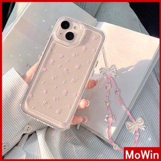 Ốp lưng iPhone 15 Pro Max Vỏ iPhone Vỏ Trong Suốt TPU Mềm Mạ Điện Nút Nơ Dây Vòng Tay Hoa Màu Hồng Tương Thích Với iPhone 14 13 Pro Max 12 Pro Max 11 XR XS Max 8Plus