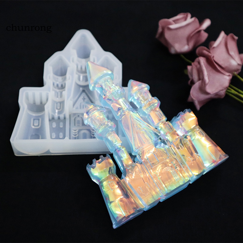 Khuôn silicone Làm Xà Phòng Hình Lâu Đài 3d Chống Dính Có Thể Tái Sử Dụng