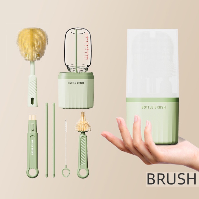 Bộ Cọ silicone Vệ Sinh Bình Sữa Em Bé Đa Năng 6 Trong 1