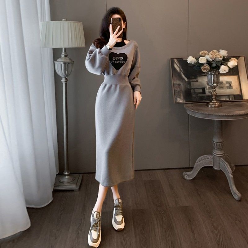 Đầm Thun Cao Cấp Ôm Eo Màu Xám Phong Cách Mới 2023
