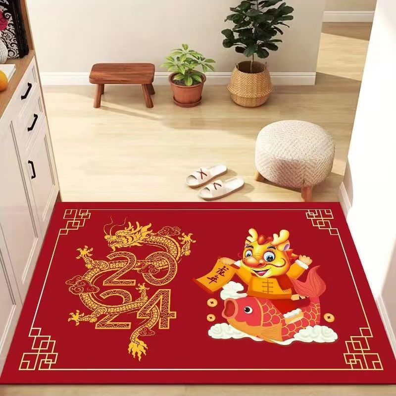 Thảm Chùi Chân Chống Trượt Hình Rồng Năm Mới