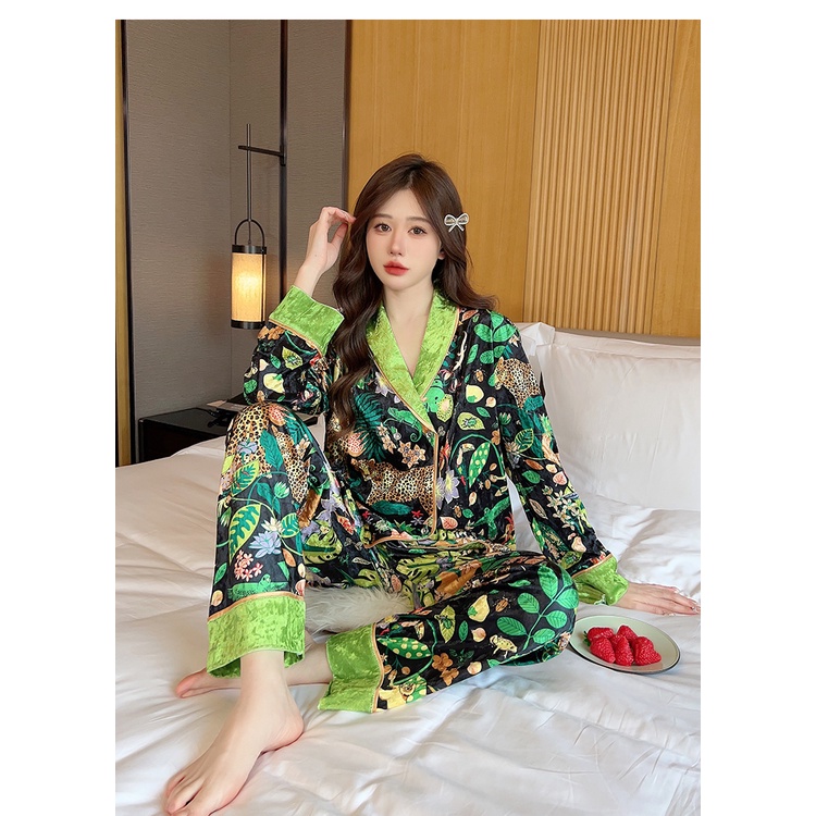 Mới Bộ Đồ Ngủ Bằng Vải Nhung Phong Cách Trung Hoa Thời Trang Thu Đông 2023