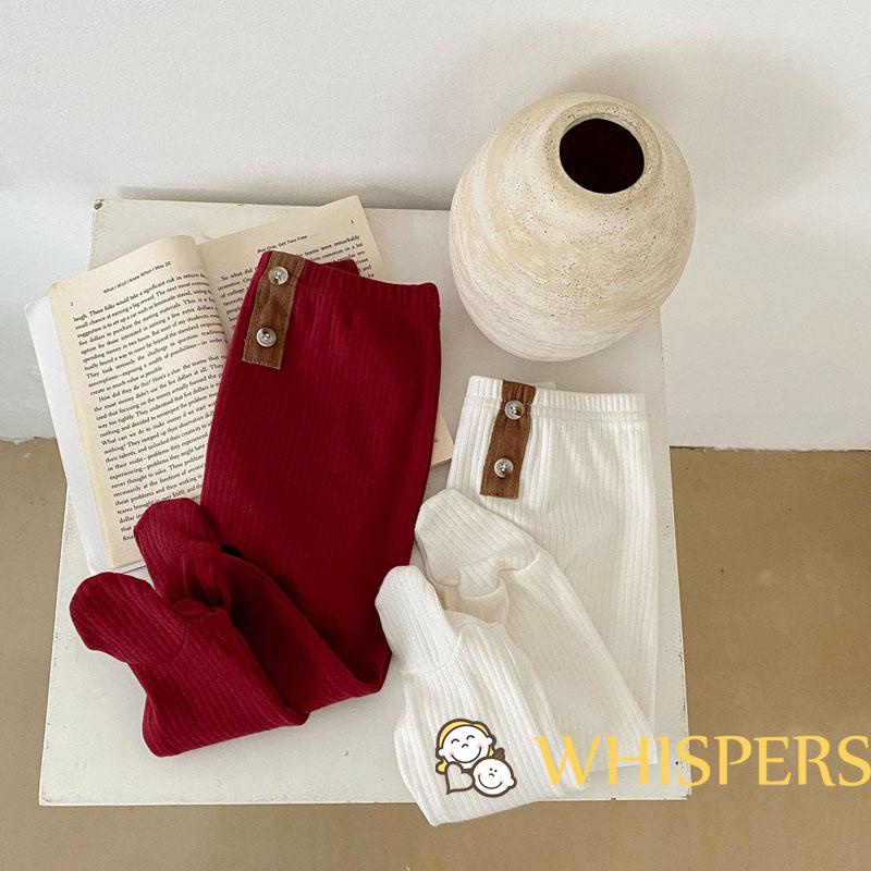 Whispers Quần Tất Lưng Thun Phối Nút Dành Cho Bé Gái 0-18 Tháng Tuổi