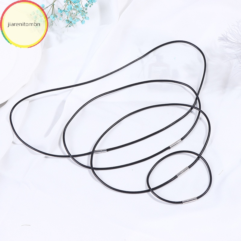 Dây Da Sáp Đen 3mm Có Khóa Thép Không Gỉ Vnitombn