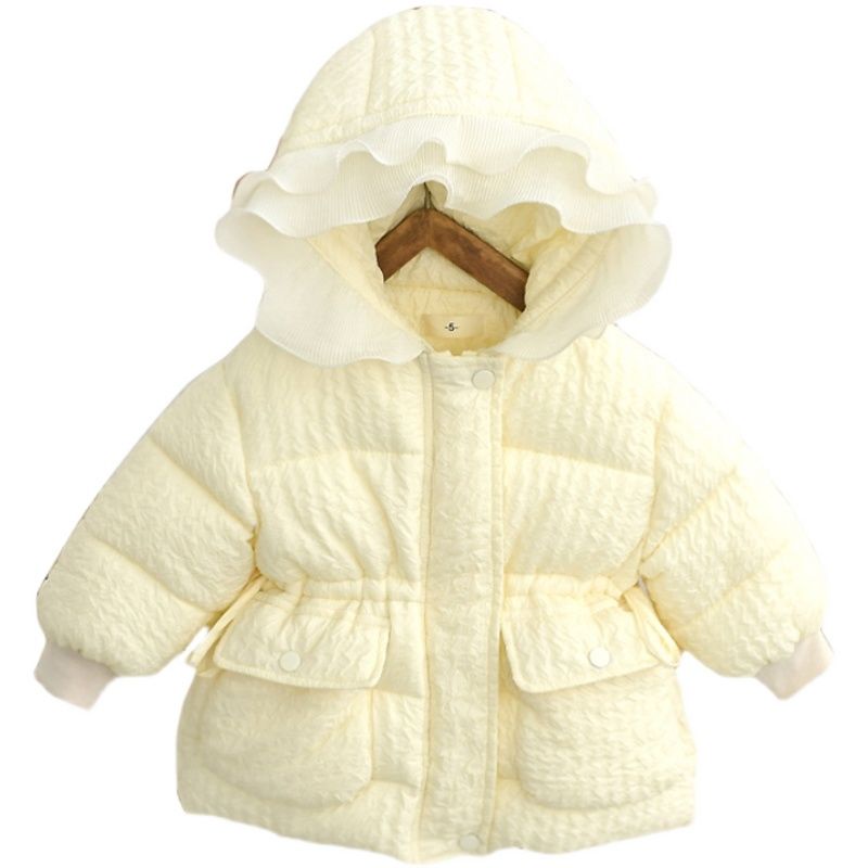 Áo Khoác cotton Đệm Nhung Dày Dặn Ấm Áp Không Giặt Phong Cách Hàn Quốc Dễ Thương Cho Bé Gái