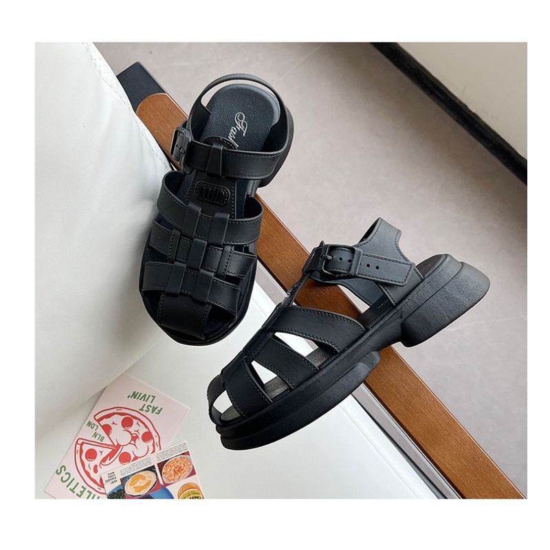 Sandal Đế Xuồng Dày Dặn Phong Cách Thời Trang retro Mùa Hè Mới Dành Cho Nữ