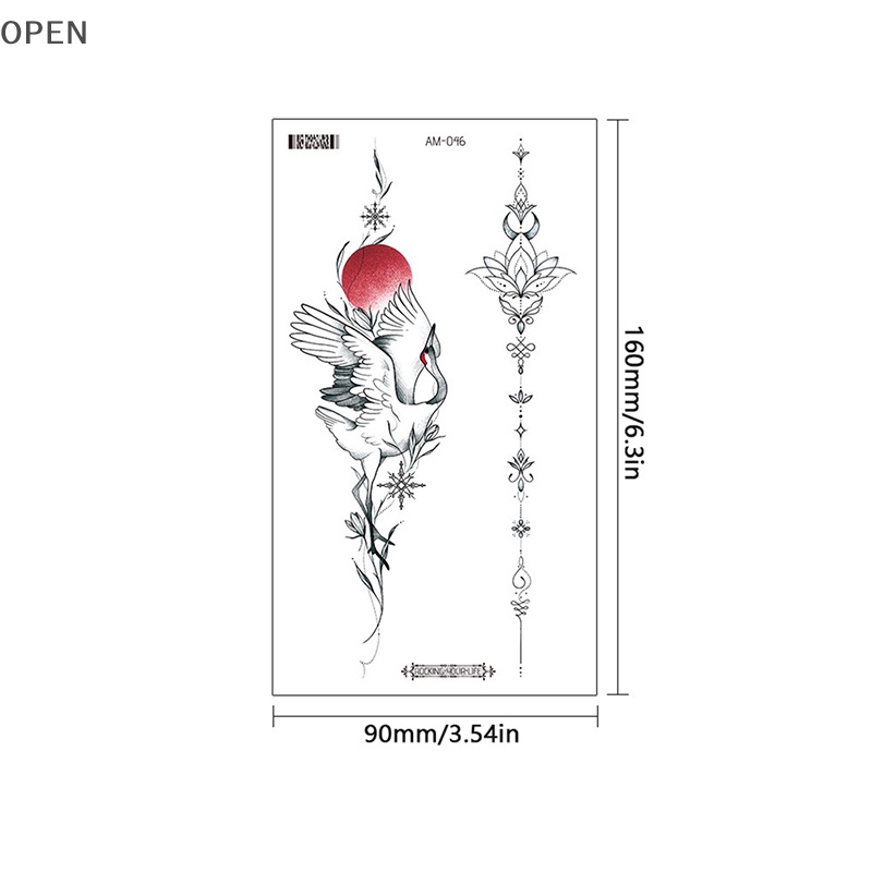 Op Hình Xăm Dán Tạm Thời Họa Tiết Hoa Động Vật Vẽ Tay Ngực Cánh Tay vn