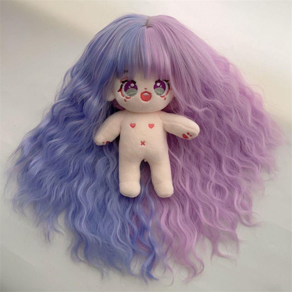 Bộ Tóc Giả Xoăn Dài 20cm Bằng Vải cotton Dành Cho Búp Bê