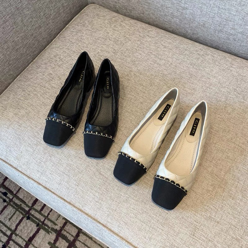 Giày cao gót đế vuông giày búp bê tiểu thư mũi vuông phong cách công sở sang chảnh hàng hót mùa thu đông DA22