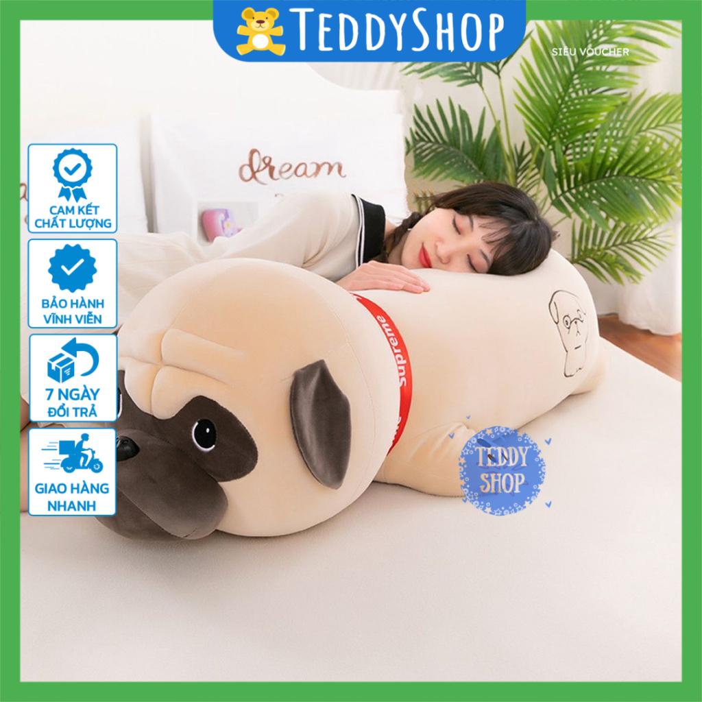 Gấu bông chó Pug Nô tài thú nhồi bông chó Bull mặt xệ nằm mềm mịn đáng yêu hàng cao cấp