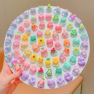 Set 70 Dây Buộc Tóc Cao Su Co Giãn Đính Nơ Thời Trang Hàn Quốc Cho Bé Gái