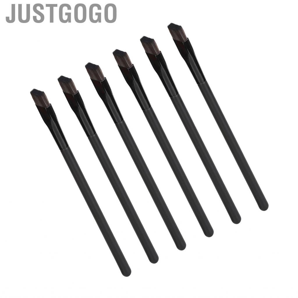 Justgogo 6PCS Eyebrow Brushes Eye Makeup  Brush Square Angled Brow ACM