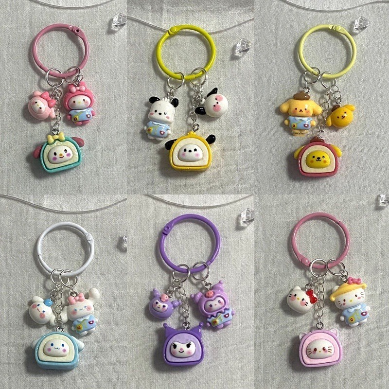 Sanrio Móc Chìa Khóa Bằng pvc Hình Nhân Vật kuromi my melody Dễ Thương