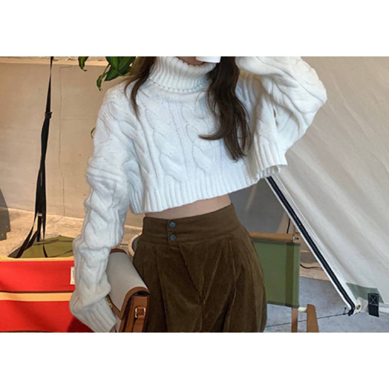 Áo sweater Dệt Kim Cổ Lọ Tay Dài Dáng Rộng Phong Cách Hàn Quốc Thời Trang Mùa Đông Cho Nữ