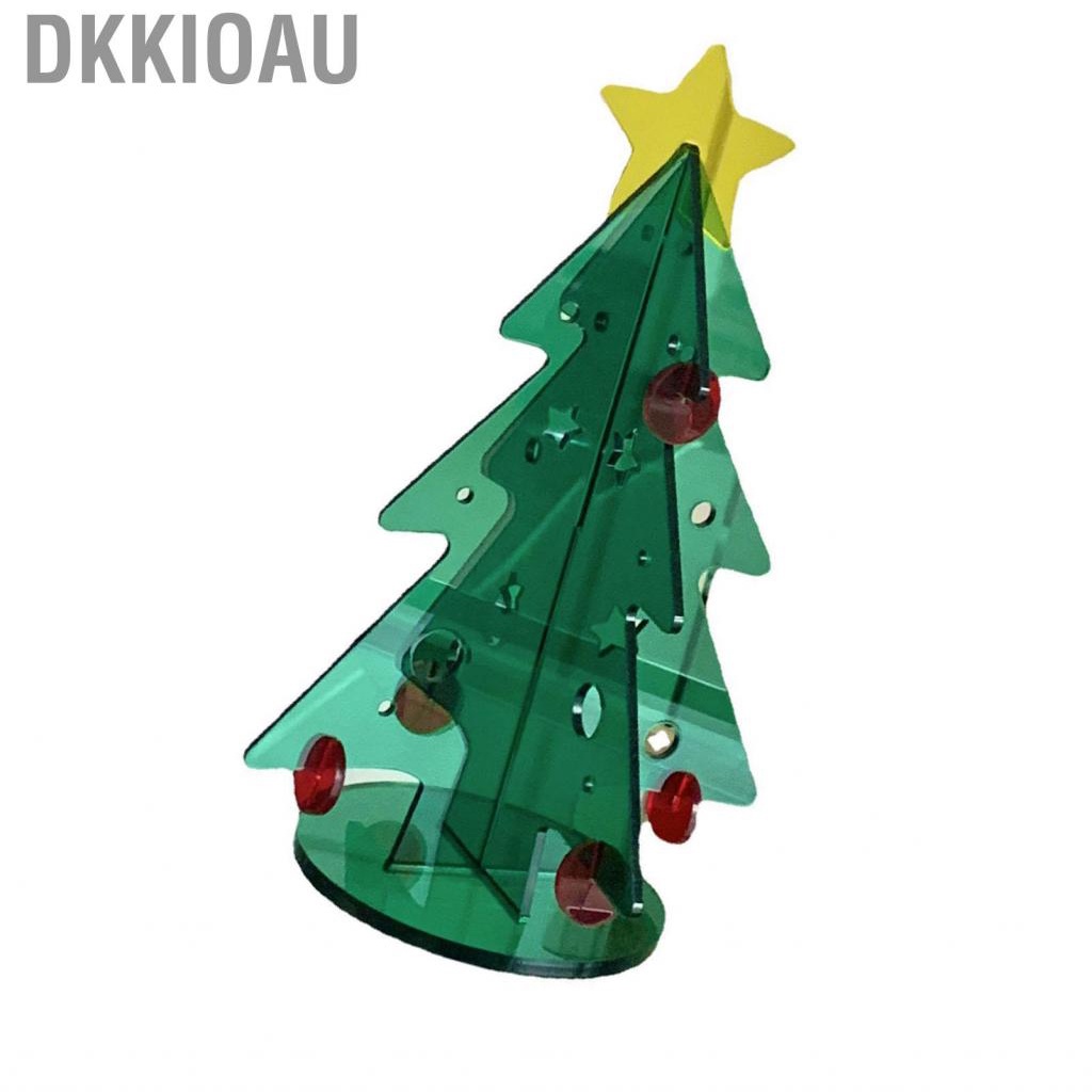 Dkkioau Acrylic Christmas Tree DIY Kit Mini Simple Installation Desktop for Gift Decoration