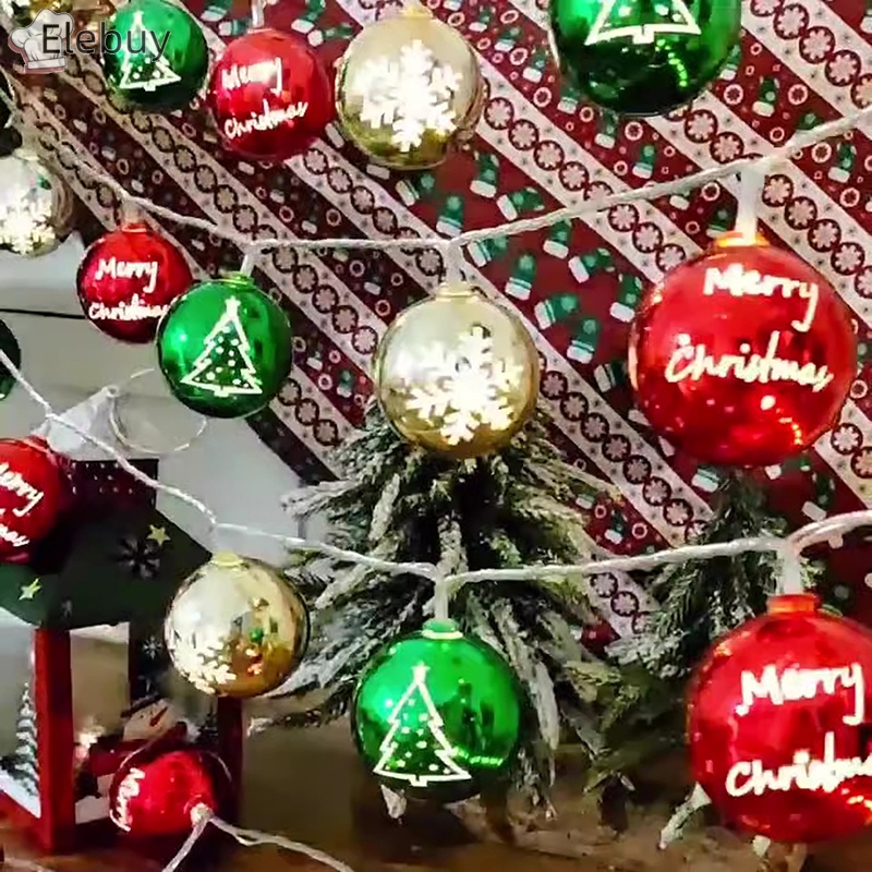 Dây Đèn led 1.5m Hình Bóng Tròn Ngôi Sao Chống Nước Trang Trí Cây Thông Noel