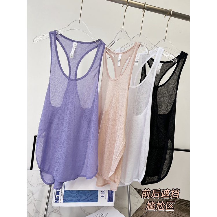   Hạnh Phúc Đôi  Áo Thun Thể Thao Sát Nách Dáng Dài Form Rộng Khối Xếp Nếp Thời Trang Tập yoga Chạy Bộ Ngoài Trời Cho Nữ 