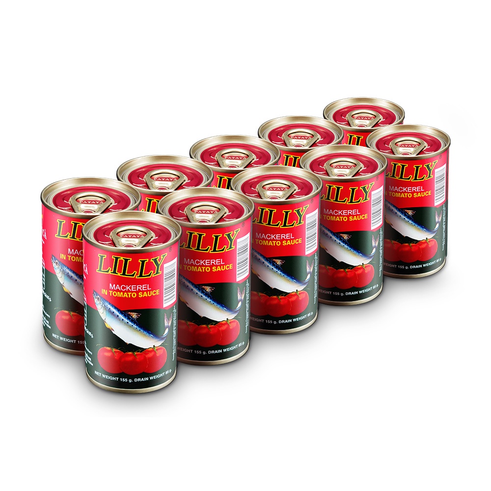 Combo 10 Hộp  Cá nục, cá trích Lilly sốt cà nội địa Thái Lan