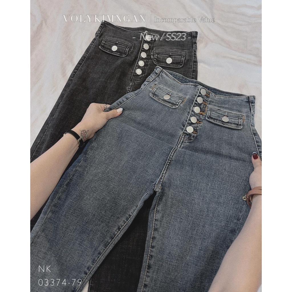 Quần jean lưng cao 5 nút