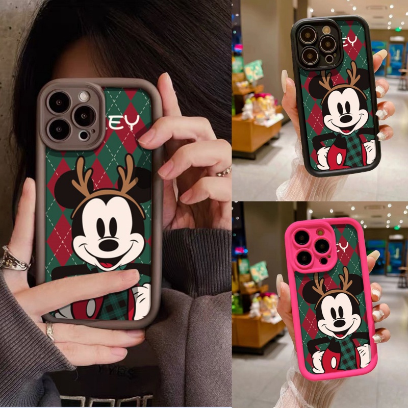 Hoạt Hình Lưới Giáng Sinh Dễ Thương Gạc Mickey Ốp Lưng Điện Thoại Samsung Galaxy A20 A20S A30 A21S A