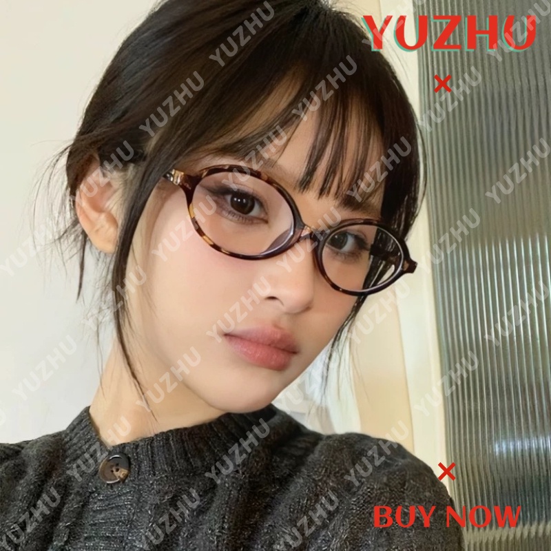 (yuzhu) Kính Mát Gọng oval Nhỏ Thời Trang Hàn Quốc Chống Ánh Sáng Xanh Lam Cho Nữ